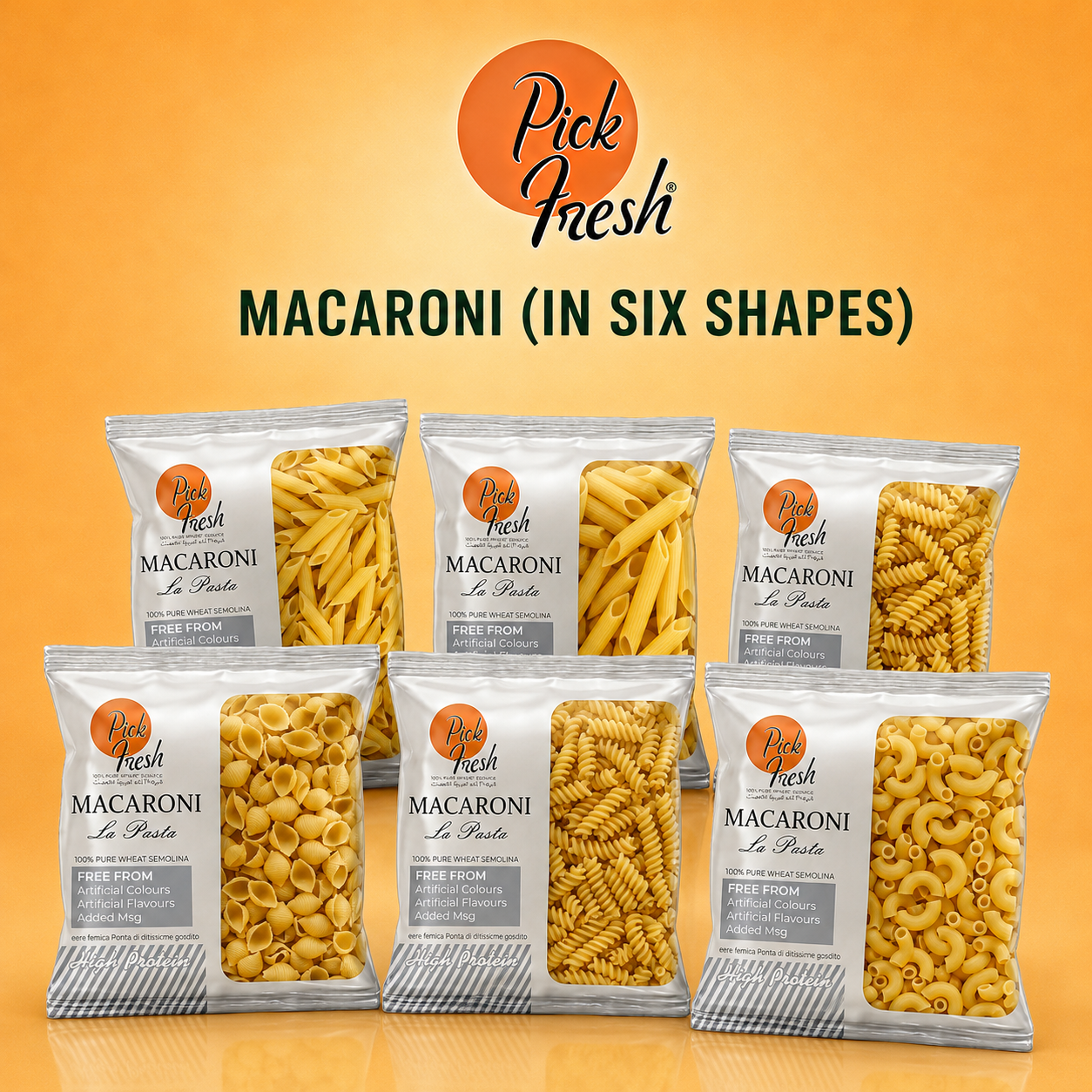 Macroni in Six Shapes
